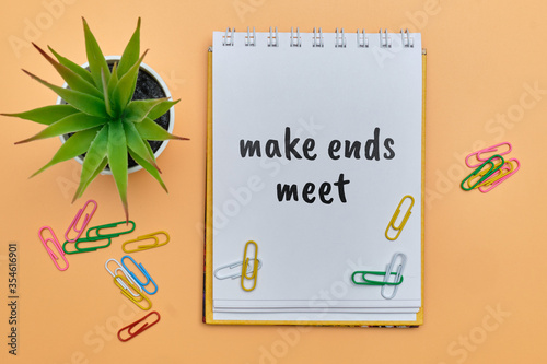 Schilderij op canvas make ends meet - english money idiom hand lettering