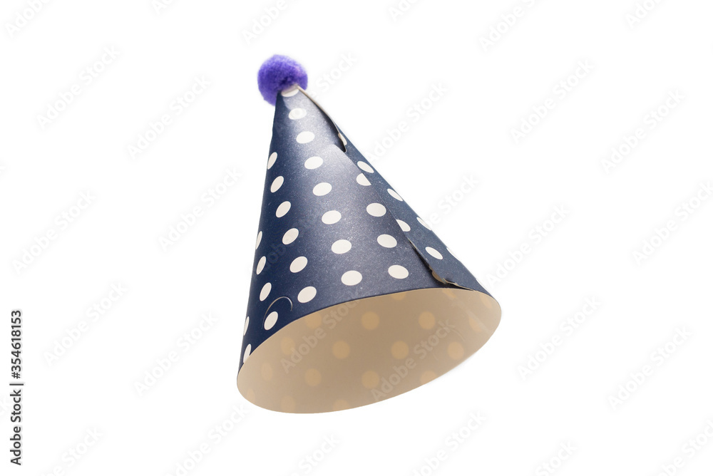 Colorful birthday cap isolated on white Colorful birthday cap isolated on white