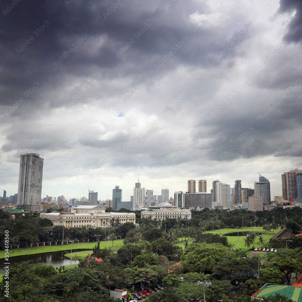 Manila city skyline in Philippines Manila city skyline in Philippines
