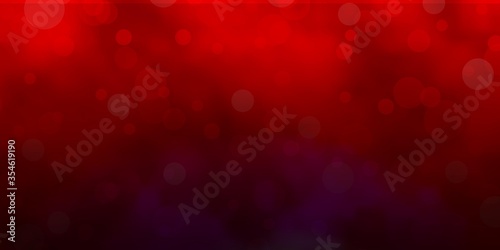 Light Red vector layout with circle shapes. Abstract decorative design in gradient style with bubbles. Pattern for websites.