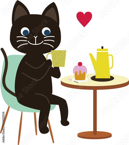 カフェタイム　ケーキとコーヒーでのんびり過ごす休息時間