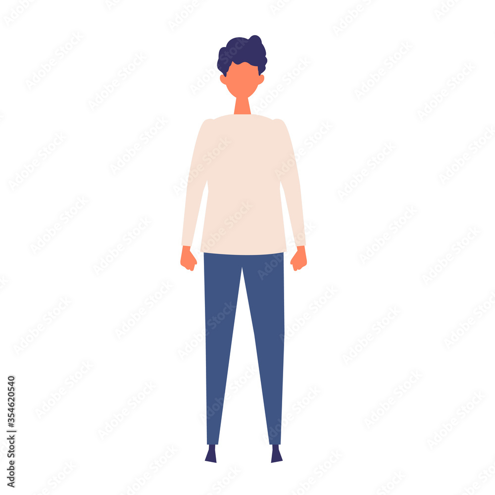Vector flat illustration of standing man