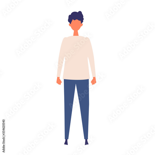 Vector flat illustration of standing man © SHIROKUMA-DESIGN