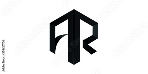 Free Download AR initial logo design polygon shape vector - GFXLoad