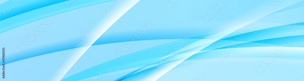 Cyan blue glossy wavy lines abstract vector banner background Cyan blue glossy wavy lines abstract vector banner background