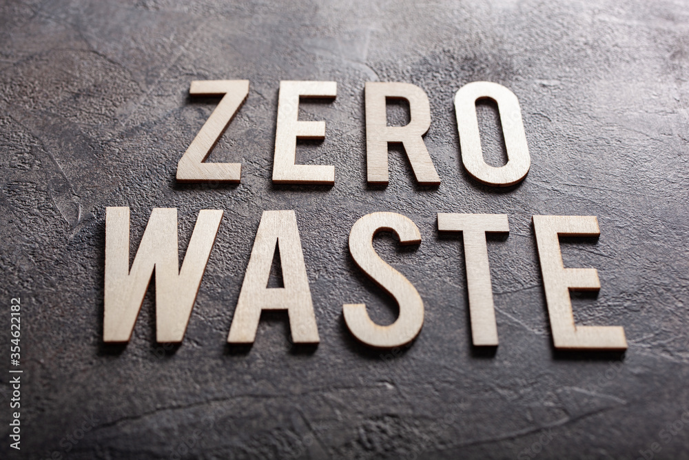 zero waste word text wooden letters on concrete background zero waste word text wooden letters on concrete background