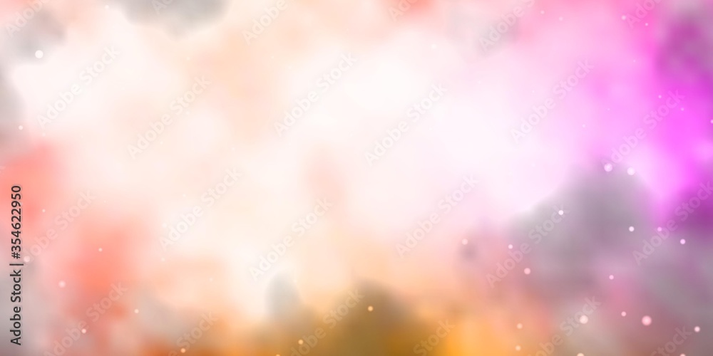 Light Pink, Yellow vector background with colorful stars. Colorful illustration in abstract style with gradient stars. Pattern for wrapping gifts.