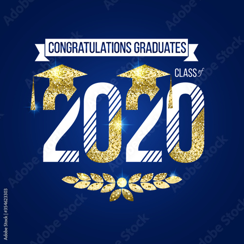 vector illustration of a graduating class of 2020. graphics elements for t-shirts, and the idea for the sign or badge