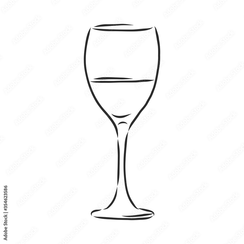 wine glass isolated. Hand drawn sketch of Claret for restaurant, bar, cafe menu design. a glass of wine, vector sketch illustration wine glass isolated. Hand drawn sketch of Claret for restaurant, bar, cafe menu design. a glass of wine, vector sketch illustration