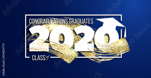 vector illustration of a graduating class of 2020. graphics elements for t-shirts, and the idea for the sign or badge