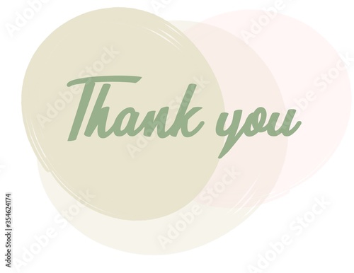 Thank you quote , motivation text , pink green circle on white background , grateful icon 