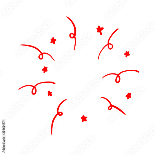 Doodle sketch salute on a white background with a place for an inscription.