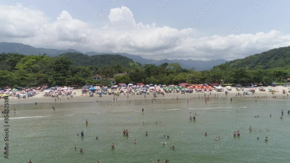 Aerial view of Barra do Sahy beach at Sao Sebastiao, Sao Paulo, Brazil Aerial view of Barra do Sahy beach at Sao Sebastiao, Sao Paulo, Brazil