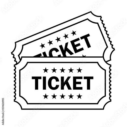 Ticket vector line icon