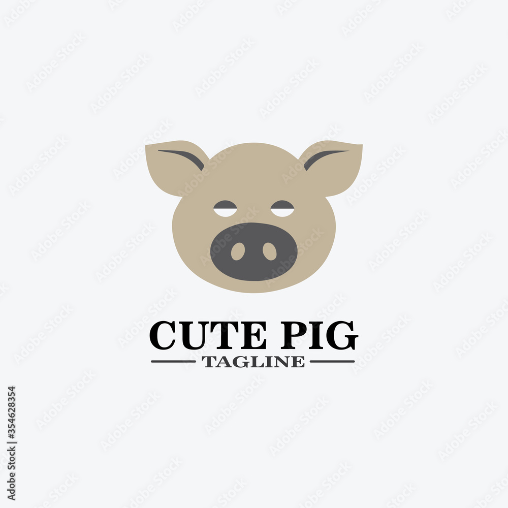 Cartoon pig Design illustration Cartoon pig Design illustration