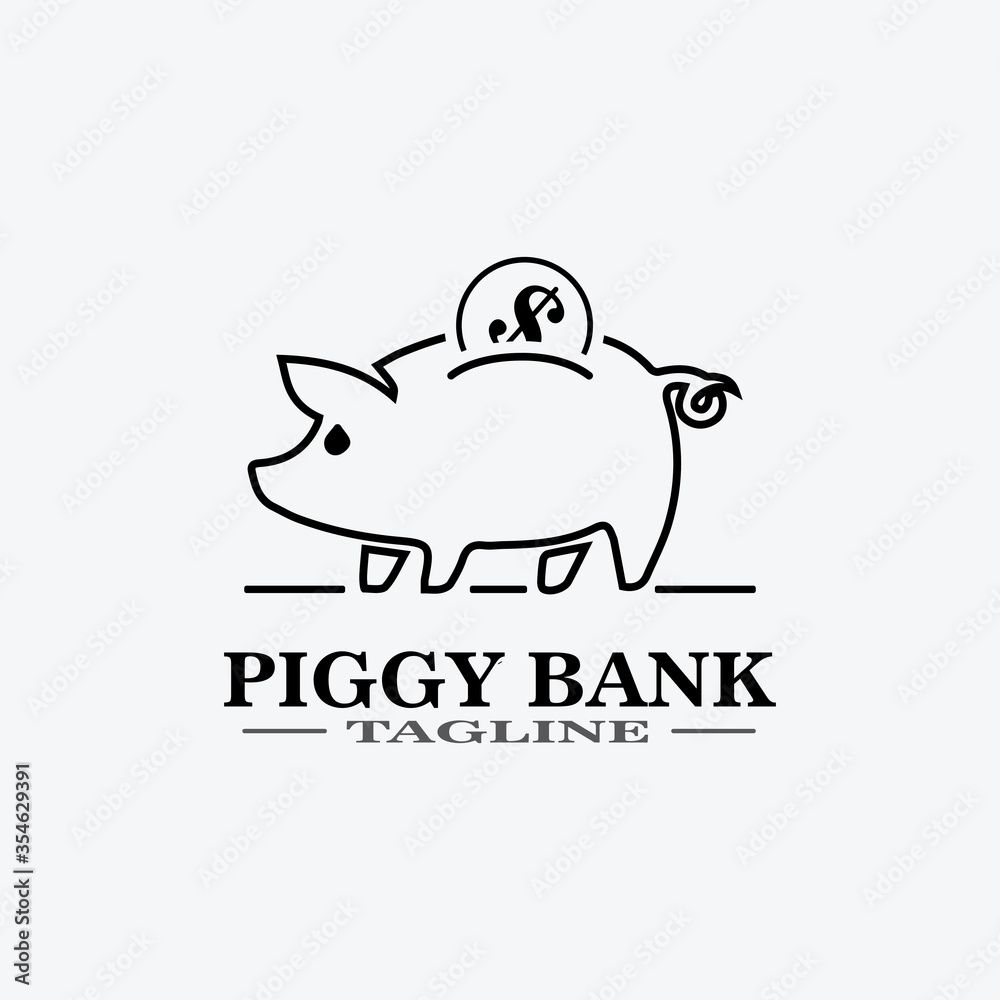 Obraz premium Cartoon pig Design illustration