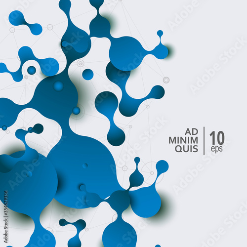 Vector illustration design template. Science and medicine abstract background with connection molecules and atoms