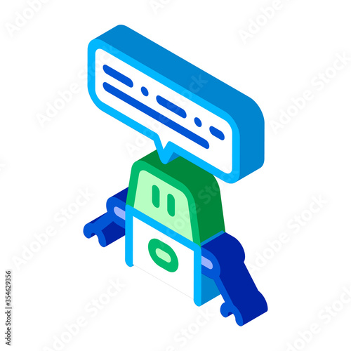 Artificial Intelligence Chat Bot vector isometric sign. color isolated symbol illustration