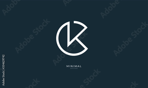 Alphabet letter icon logo CK or KC