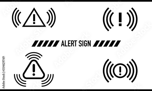 Vector illustration assortment of Alert signs
