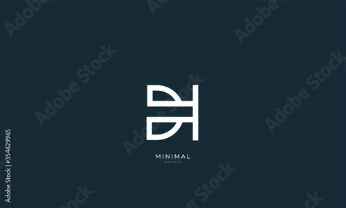 Alphabet letter icon logo DH