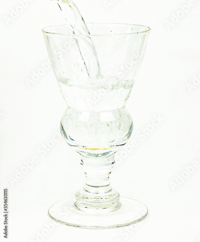 Transparet glass of clear and fresh water
