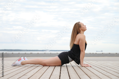 young athletic healthy girl doing yoga © zhagunov_a