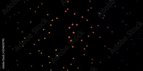 Dark Multicolor vector background with colorful stars. Shining colorful illustration with small and big stars. Design for your business promotion.
