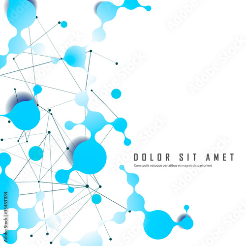 Cosmetics molecule structure concept. Polygonal science research and futuristic modern abstract background. Vector illustration