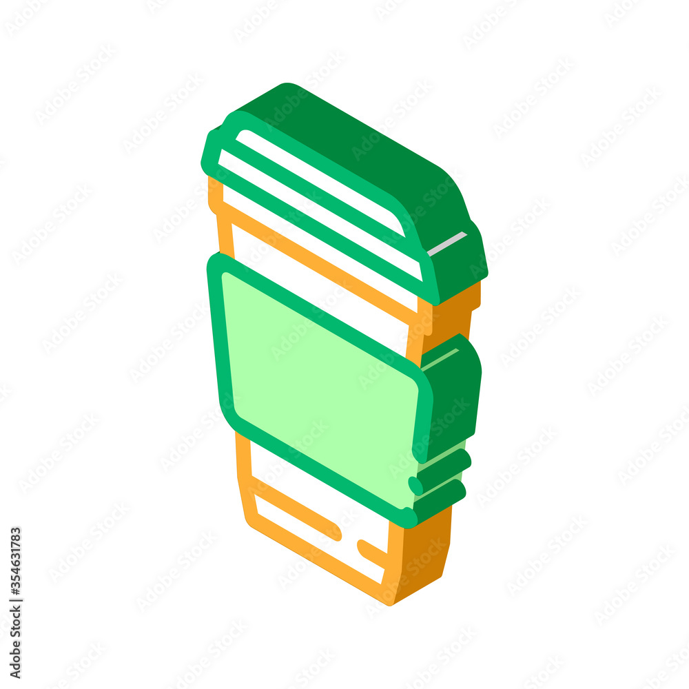 Coffee Tea Drink Cup Package Packaging vector isometric sign. color isolated symbol illustration Coffee Tea Drink Cup Package Packaging vector isometric sign. color isolated symbol illustration