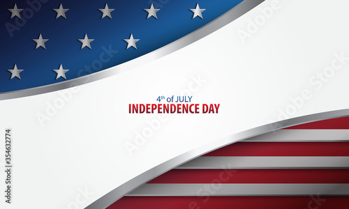 4th of July - Independence Day. Realistic Background.
