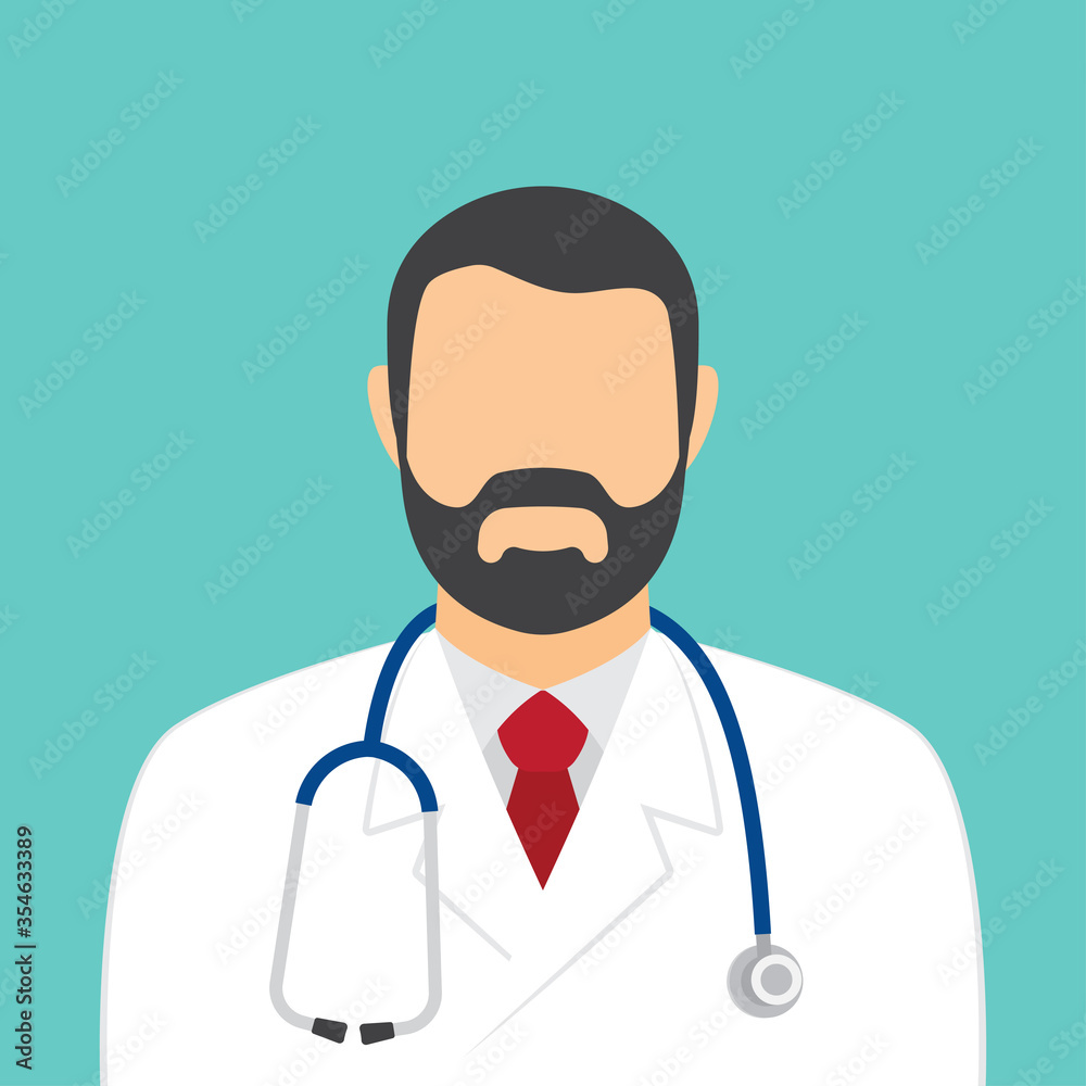 Male doctor with stethoscope avatar. Vector illustration.