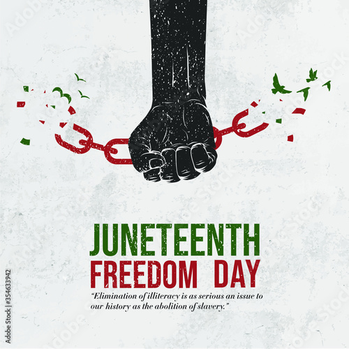 Emancipation Day, Human hand and broken chain with the bird symbols, Freedom Day, Vector illustration, Juneteenth Day, Liberation Day