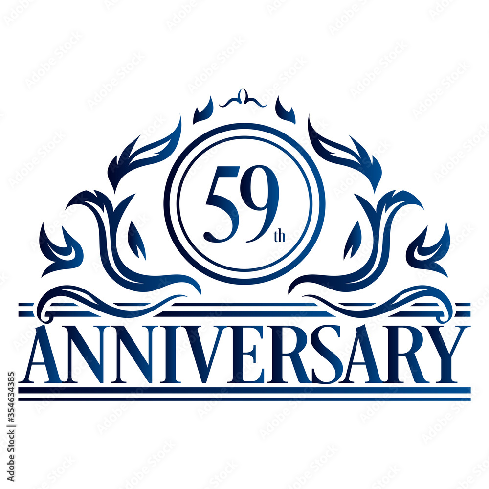 Luxury 59th anniversary Logo illustration vector Luxury 59th anniversary Logo illustration vector