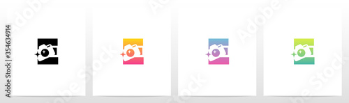 Photography Camera On Letter logo Design E