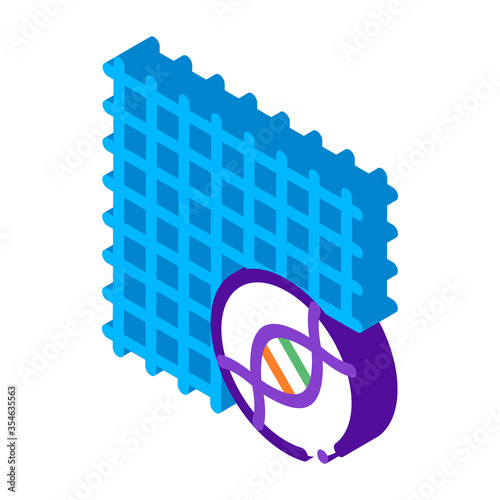 Medical Surgical Mesh Biomaterial vector isometric sign. color isolated symbol illustration