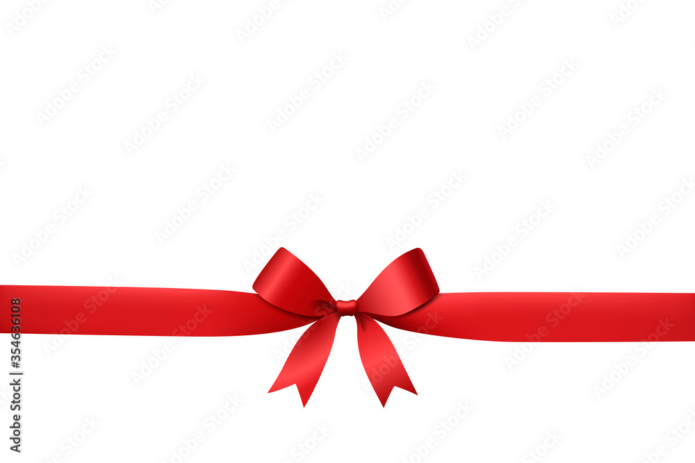 Red satin bow isolated on white background Red satin bow isolated on white background