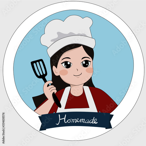 Logo of girl homemade cooking icon