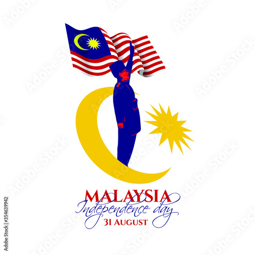 vector illustration. Malaysia Independence Day, the holiday of August 31. graphics for the design of posters, cards, brochures, flyers photo