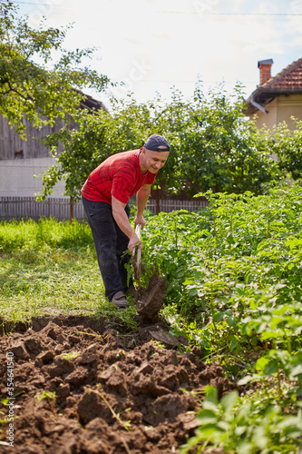 Man digging in the garden