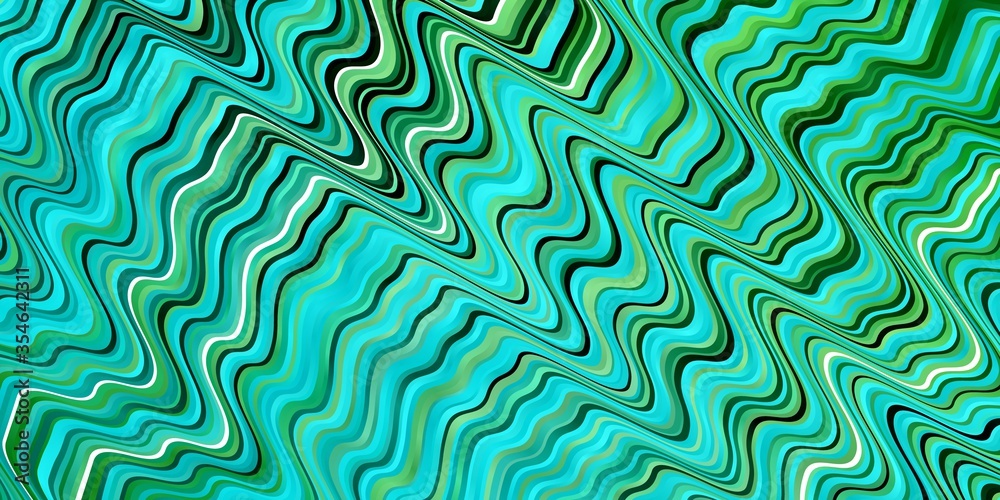 Light Blue, Green vector background with bent lines. Colorful illustration with curved lines. Pattern for websites, landing pages.