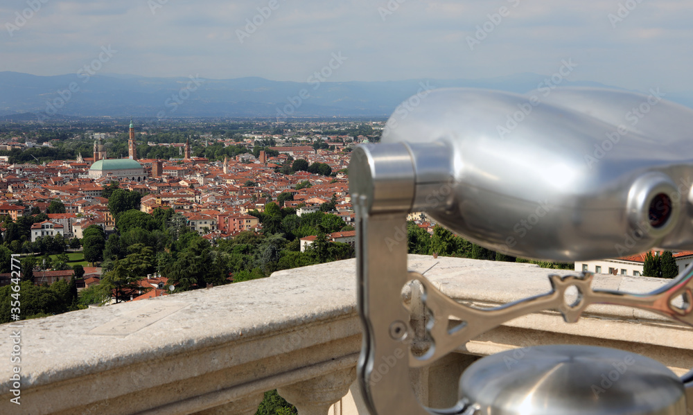 binoculars for tourists and the city of Vicenza in Northern Ital binoculars for tourists and the city of Vicenza in Northern Ital