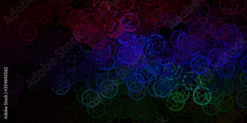 Dark Multicolor vector template with esoteric signs.