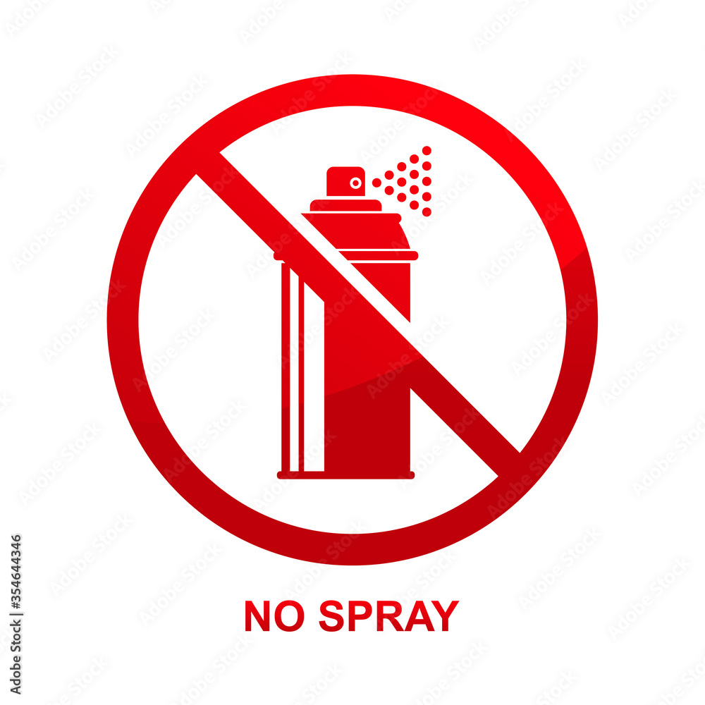 No spray can allowed sign isolated on white background vector illustration. No spray can allowed sign isolated on white background vector illustration.