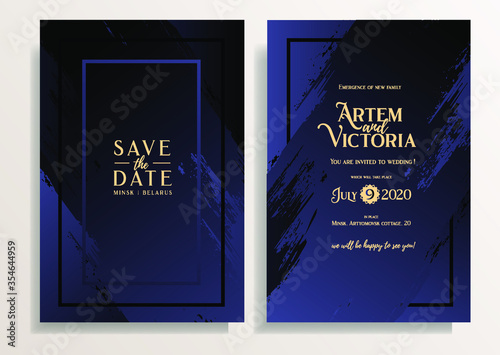 vector illustration. Graphics template for wedding invitation or flyers. Vector example save the date layout of the card. Paper A4. elegant creative design