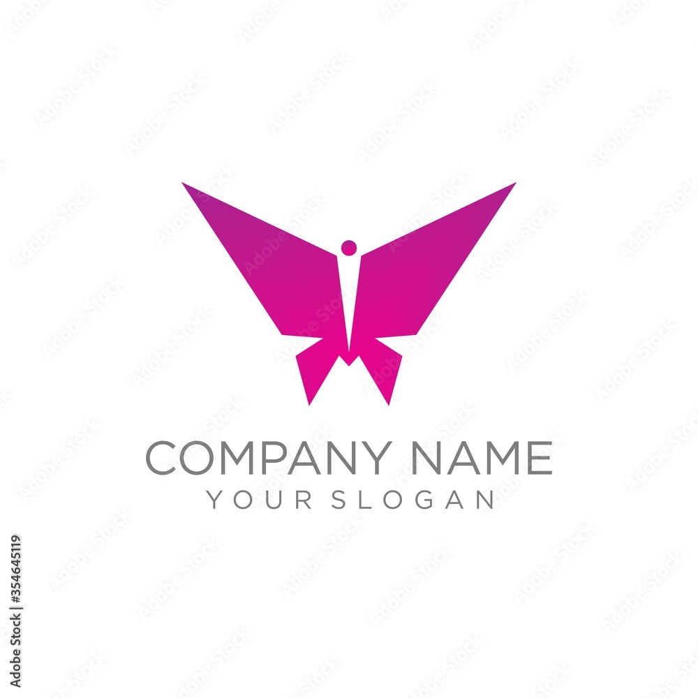 Obraz premium letter v butterfly logo
