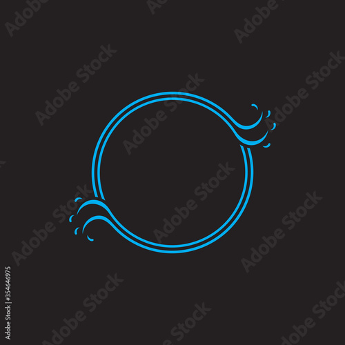 circle motion blue waves round design symbol logo vector