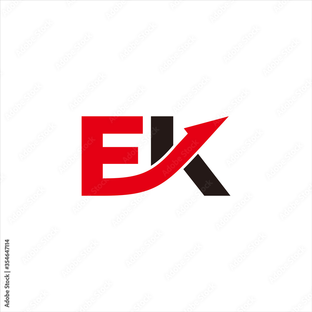 letter ek motion arrow geometric design logo vector letter ek motion arrow geometric design logo vector