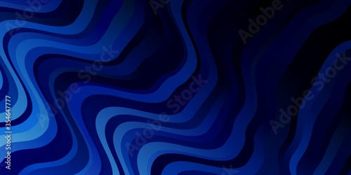 Dark BLUE vector backdrop with curves. Abstract gradient illustration with wry lines. Best design for your posters  banners.