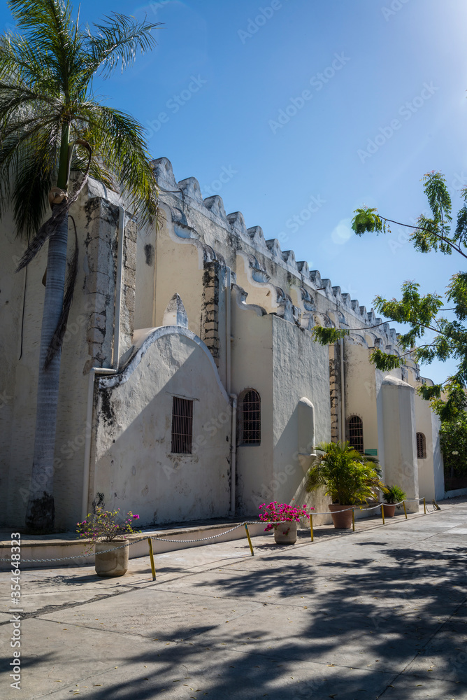 Iglesia de Santiago church, a beautiful Baroque style church from the 18th century, Merida, Yucatan, Mexico